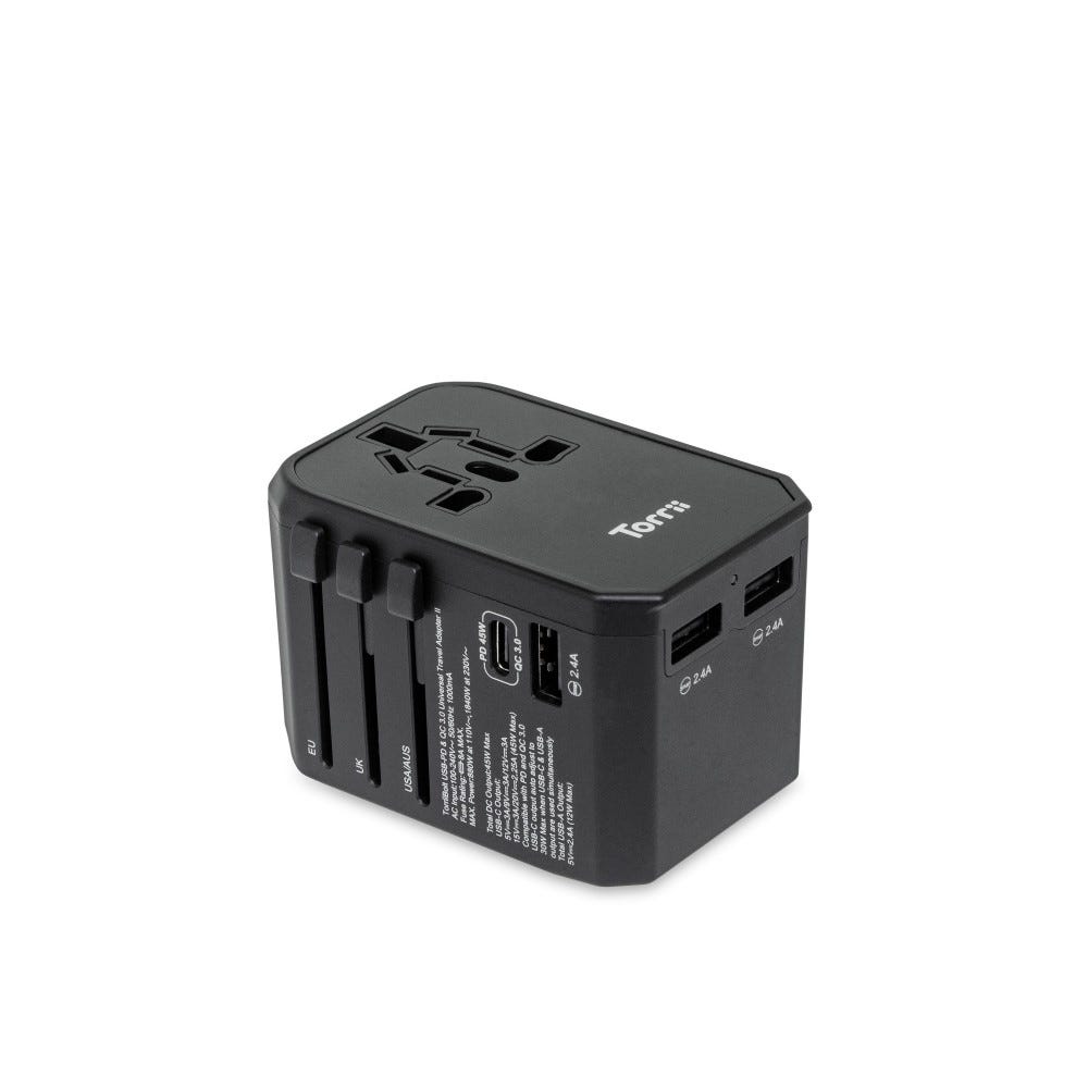 USB-PD & QC 3.0 Universal Travel Adapter II - Black 