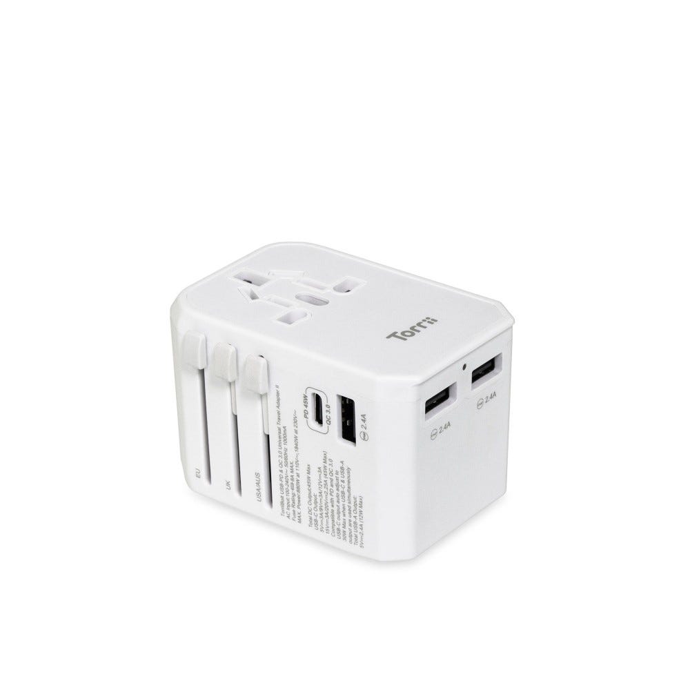 USB-PD & QC 3.0 Universal Travel Adapter II - White 