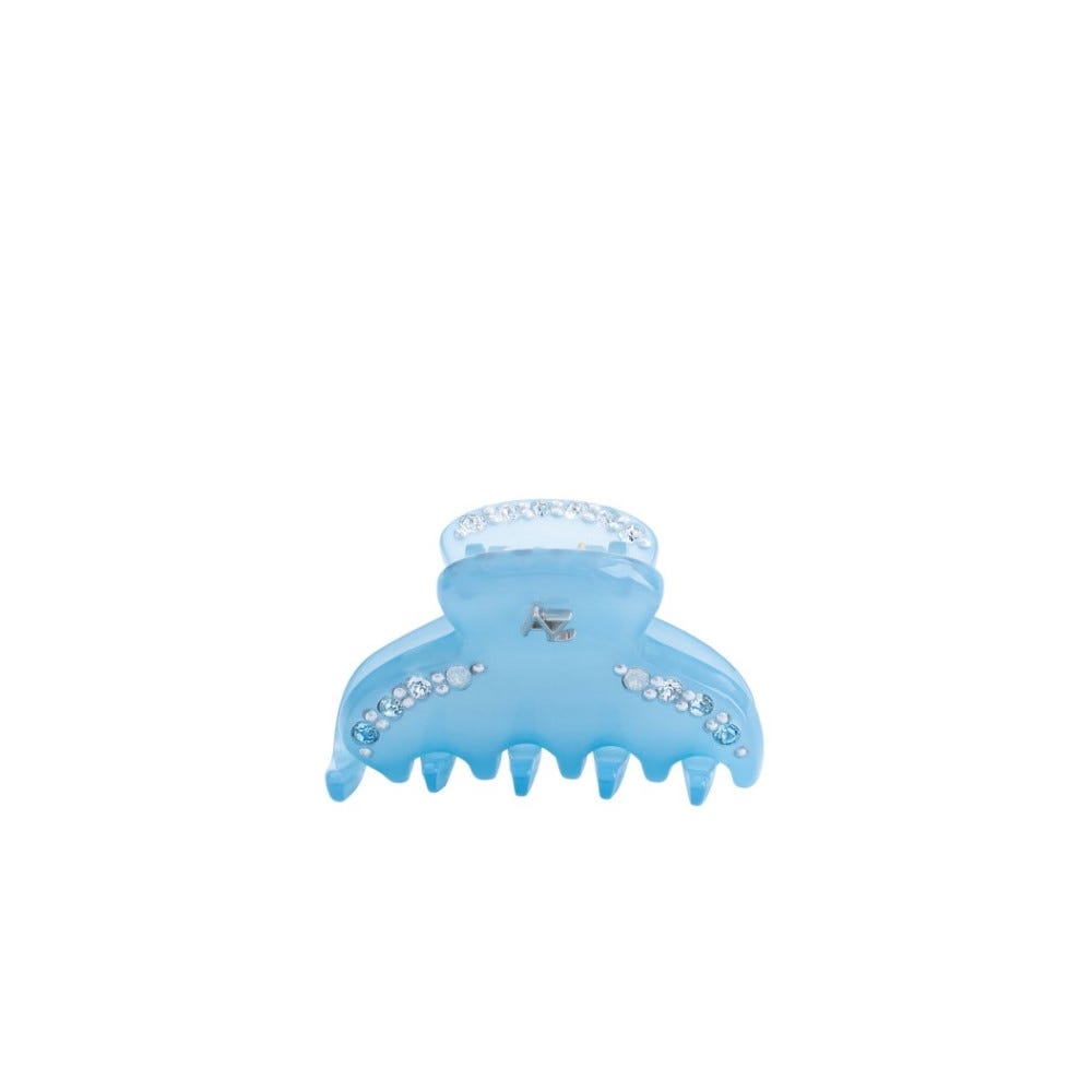 Colorful Basic Collection: Mini Size Crazy Crab Decorated with European Crystals - Light Blue