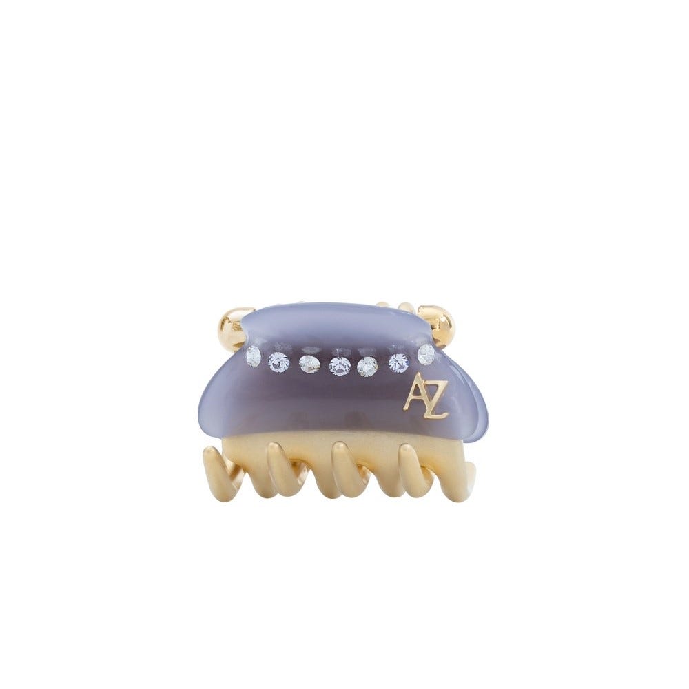 Gold Teeth Crazy Crab Collection: Mini Size Gold Teeth Crazy Crab Decorated with European Crystals - Grey