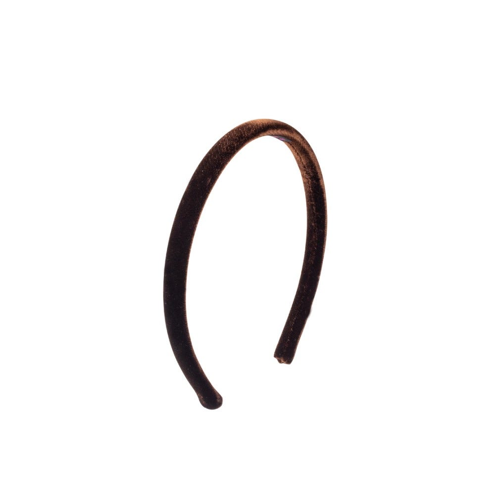 基本丝绒系列: 10毫米丝绒发箍 - 咖啡色