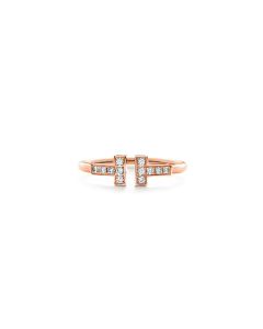 Tiffany T Wire Ring in Rose Gold with Diamonds