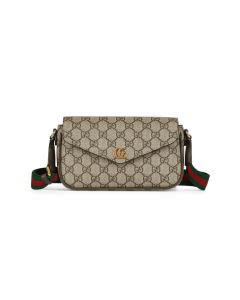 Ophidia Mini Bag in Beige and Ebony Supreme