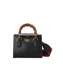 Gucci Diana Mini Tote Bag in Black Leather
