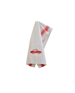 Embroidered Taxi Tea Towel - Red