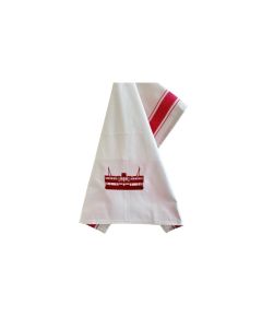 Embroidered Star Ferry Tea Towel - Red