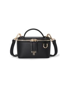 VOYAGEUR Lex Mini Train Case Crossbody - Black/Light Gold