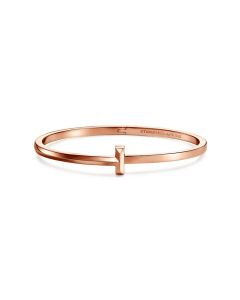 Tiffany T T1 Hinged Bangle in Rose Gold, Narrow - Size S