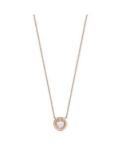 Tiffany T Circle Pendant in Rose Gold with Diamonds and Mother-of-pearl