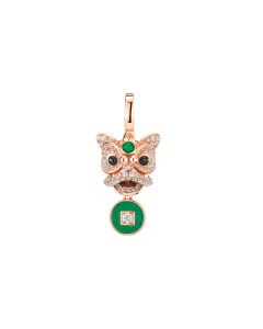 Xi Xi Medium Pendant in 18K Rose Gold Set with Jade, Onyx and Diamonds