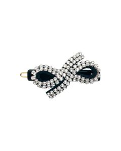 Glorious Knots Collection: 5.5 cm Leather Ball Point Hair Clip decorated with European Crystals