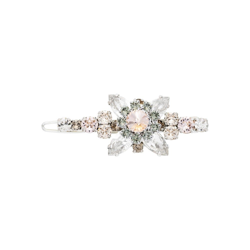 Floral Sparkler Collection: 6cm Jewellery Ball Point Hair Clip decorated with European Crystals